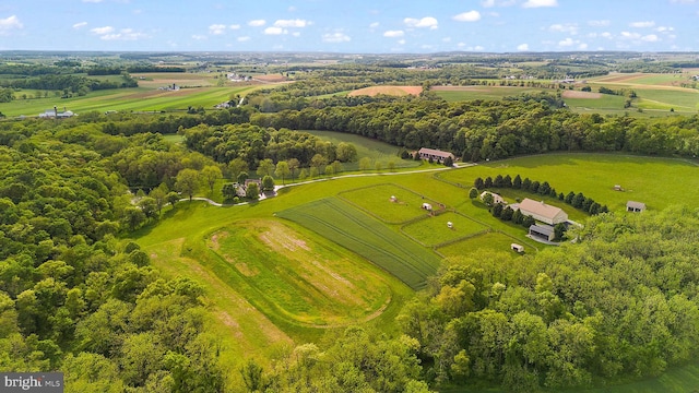 drone / aerial view featuring a rural view