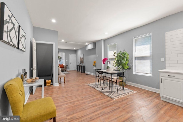 dining area featuring light hardwood / wood-style floors