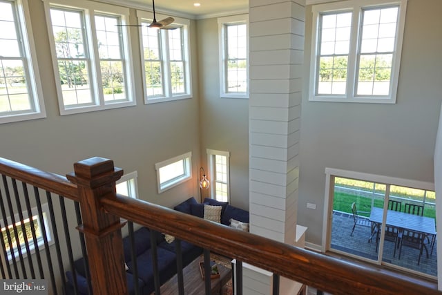 interior space featuring ornamental molding