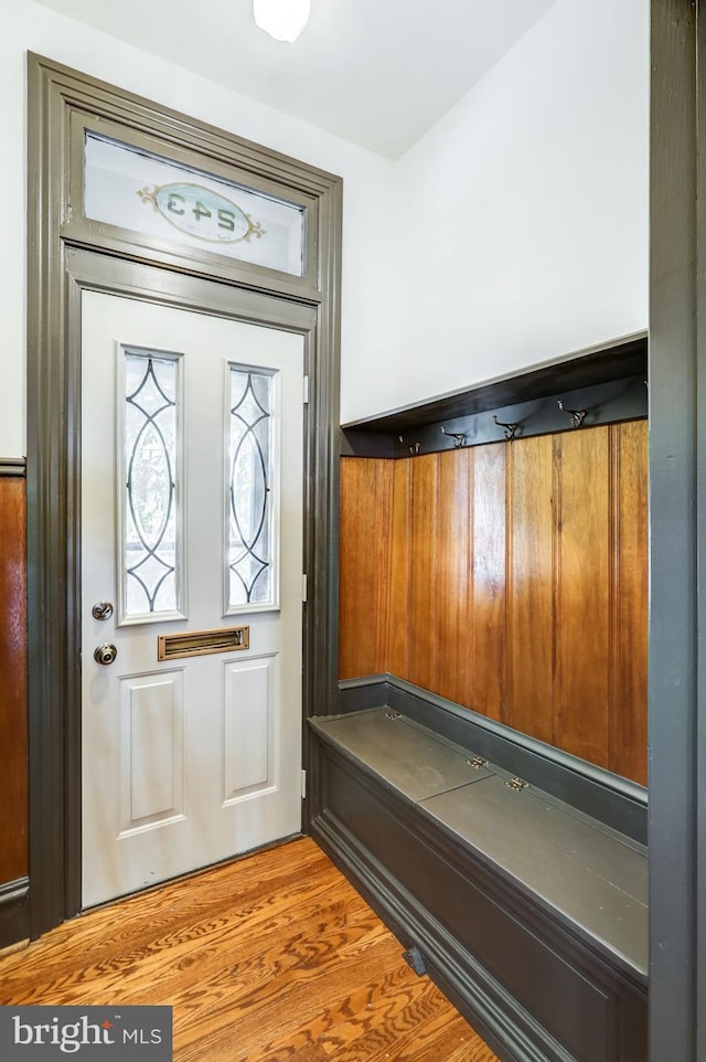 doorway to outside featuring hardwood / wood-style floors