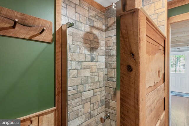 bathroom featuring hardwood / wood-style floors