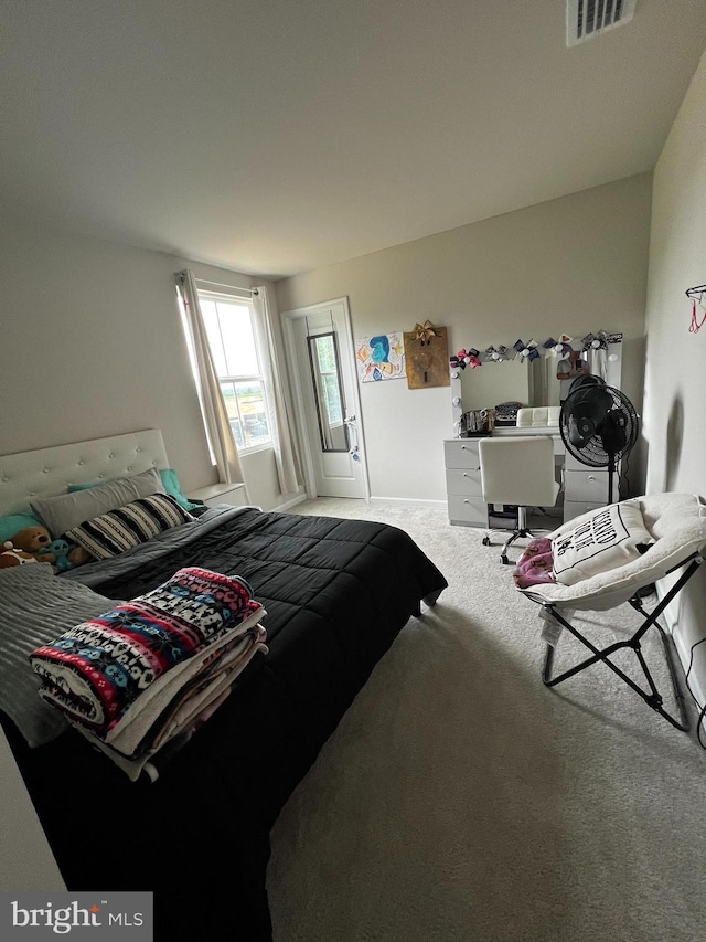 bedroom featuring carpet