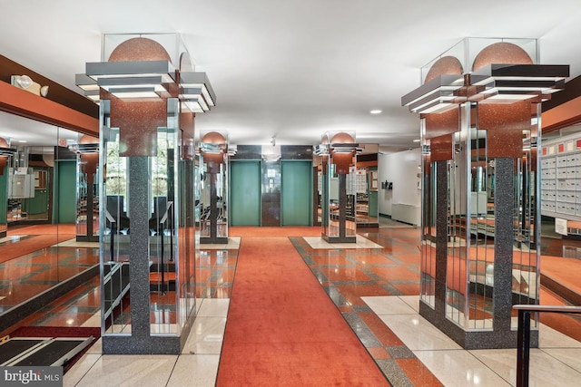 gym featuring light tile patterned floors