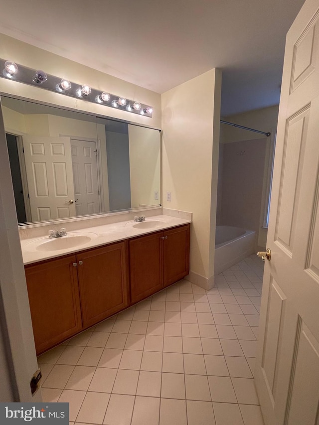 bathroom featuring vanity and tile patterned floors