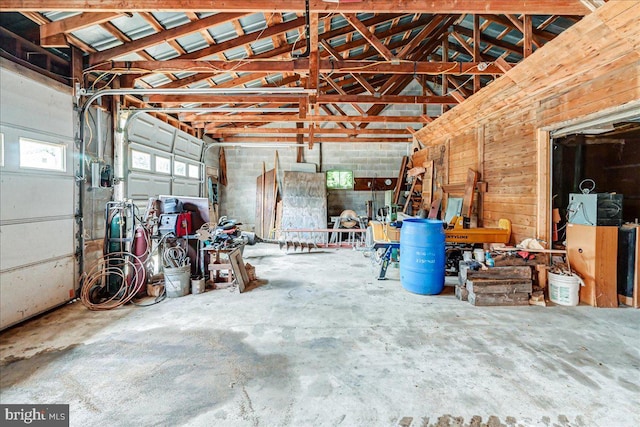 view of garage