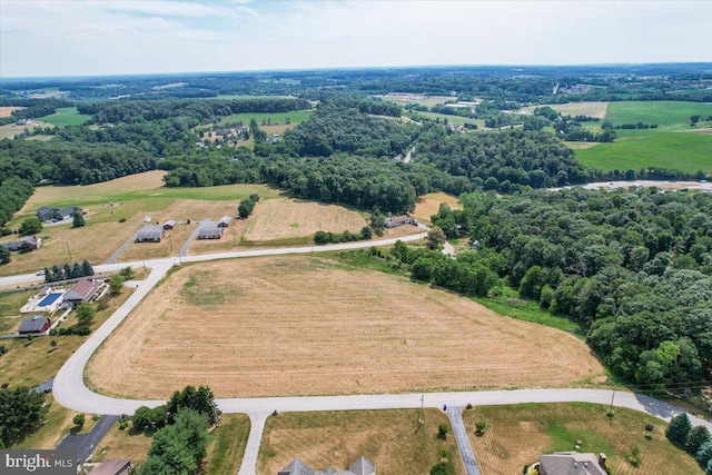 aerial view with a rural view