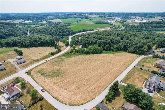 drone / aerial view with a rural view