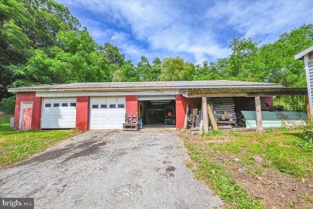 view of garage