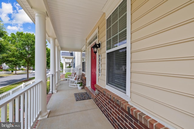 view of patio with a porch