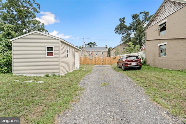 view of home's exterior featuring a lawn