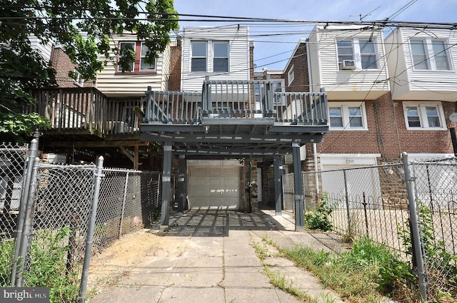 view of front of home with a deck