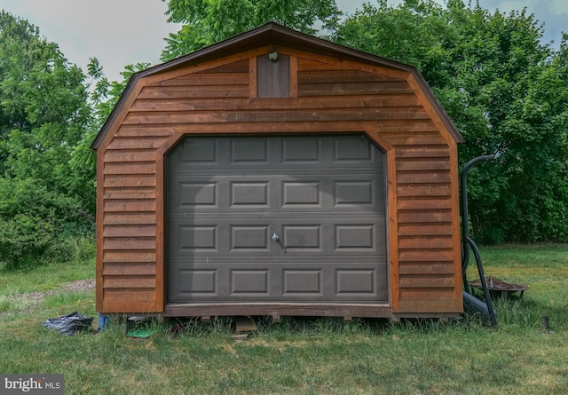 view of garage