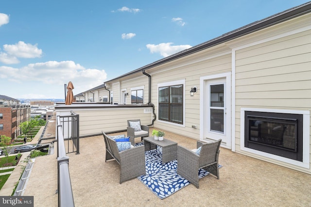 view of patio with an outdoor living space