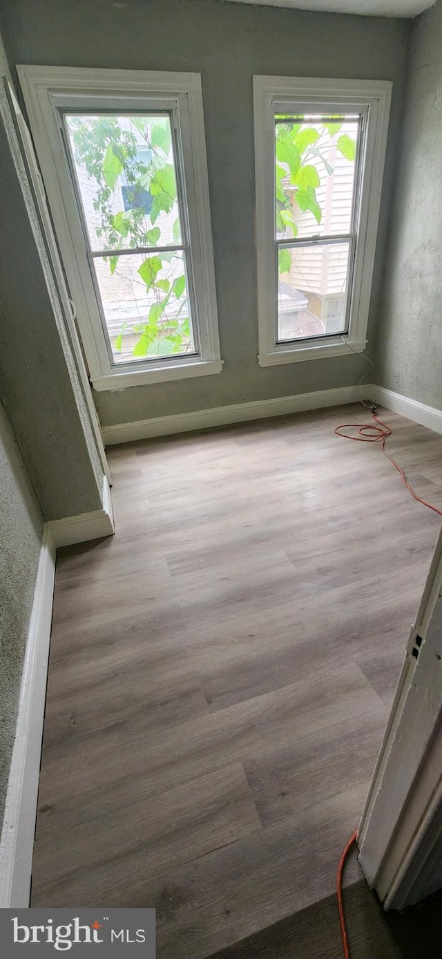 interior space with light hardwood / wood-style flooring