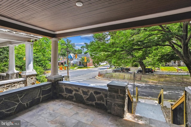 view of patio featuring covered porch