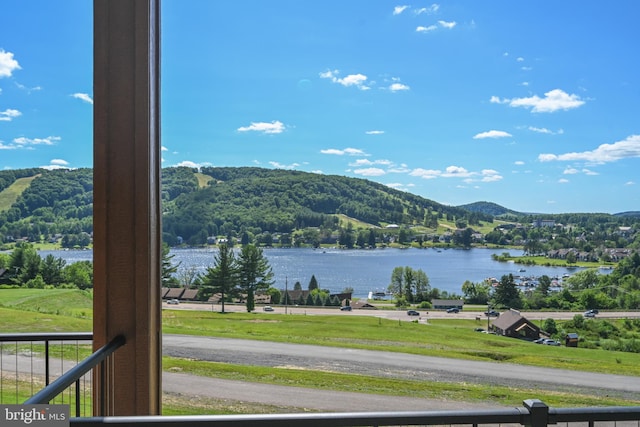 view of water feature featuring a mountain view