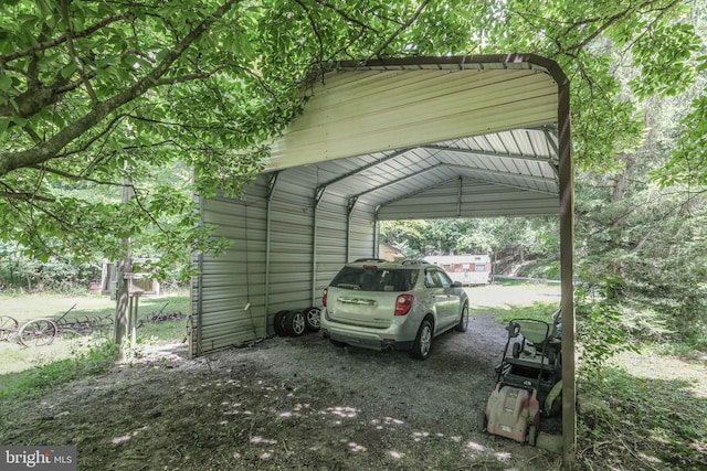 view of car parking with a carport