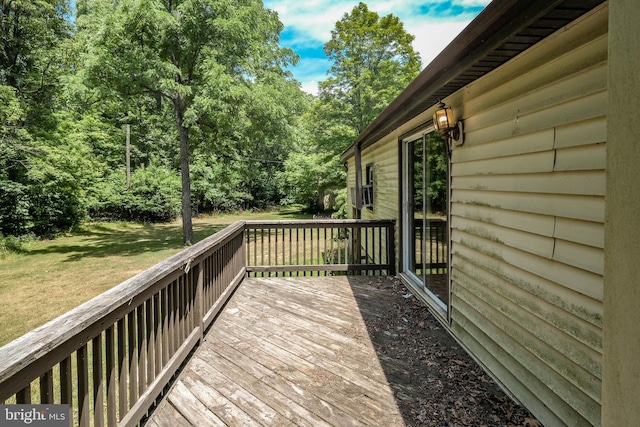 deck with a lawn