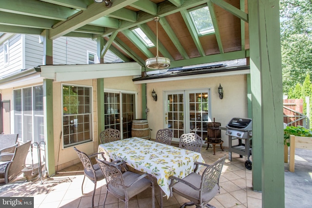 view of patio with area for grilling