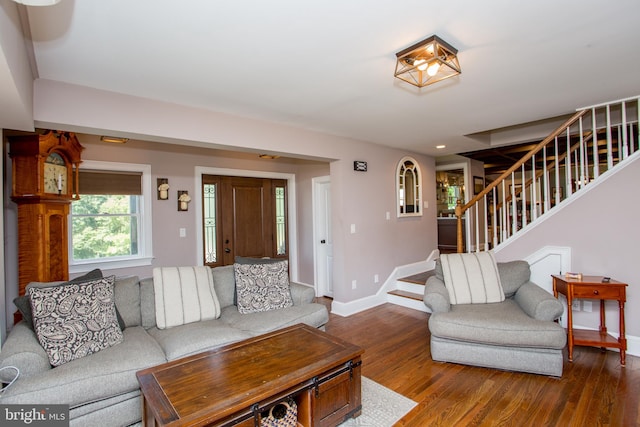 living room featuring hardwood / wood-style floors