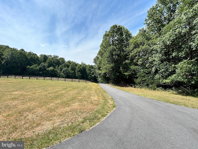 view of road featuring a rural view