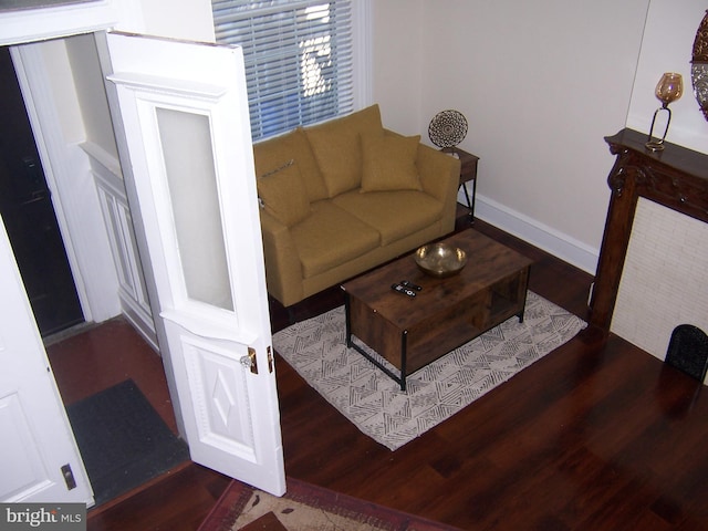 living room featuring hardwood / wood-style flooring