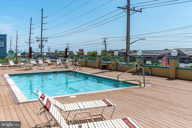 view of pool with a deck