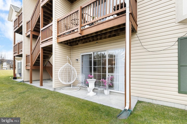 exterior space with a yard and a patio