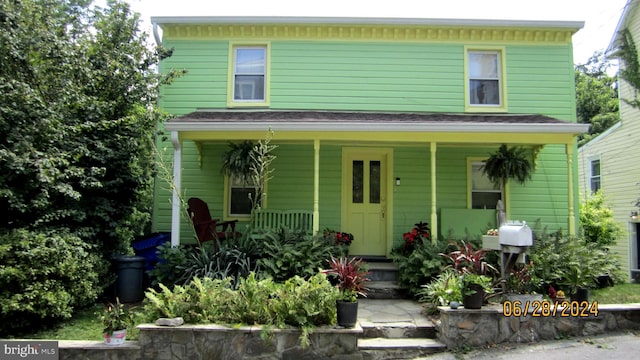 view of front of property with a porch