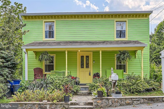 view of front of house featuring covered porch