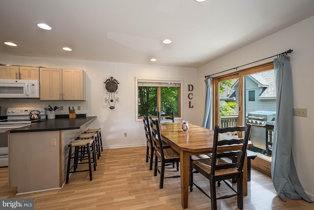 dining room featuring light wood-type flooring