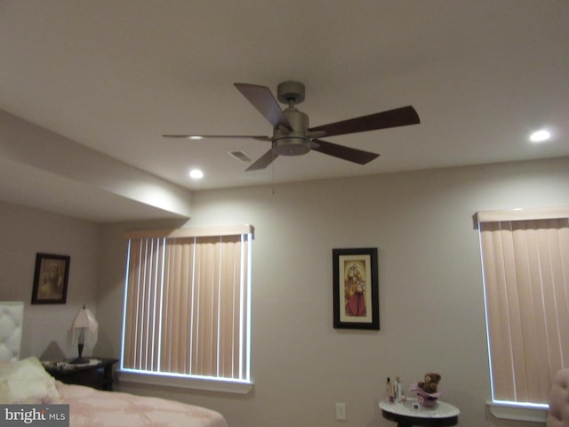 interior details with ceiling fan