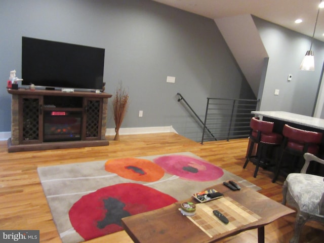 living room featuring hardwood / wood-style floors