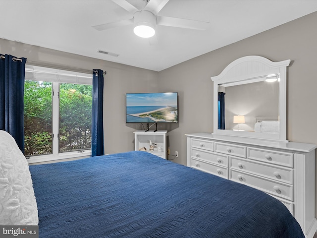 bedroom with ceiling fan