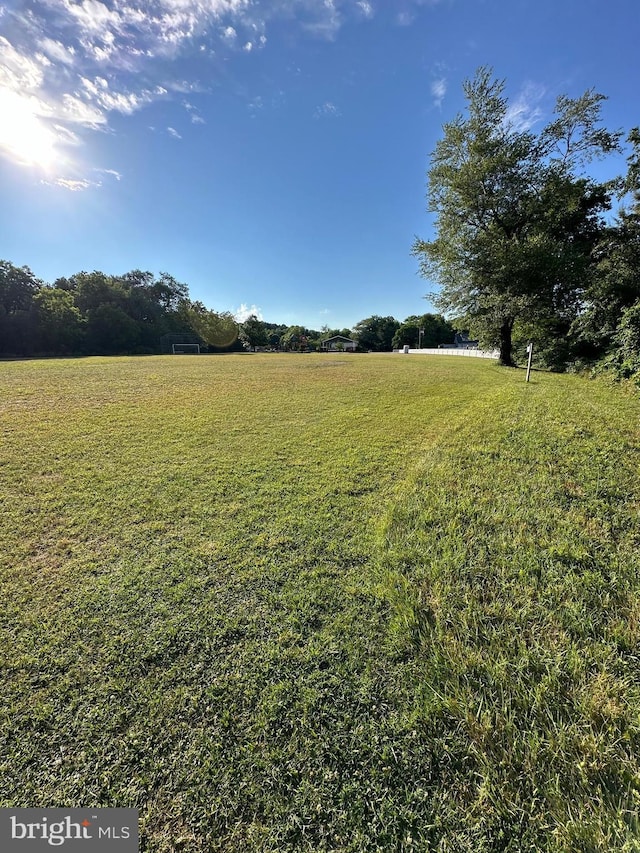 view of yard with a rural view