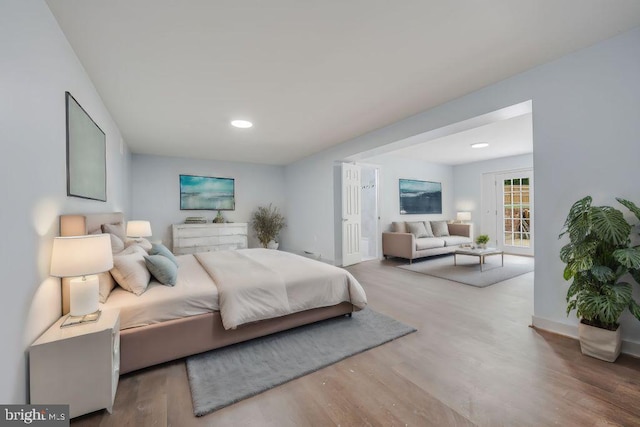 bedroom featuring hardwood / wood-style floors