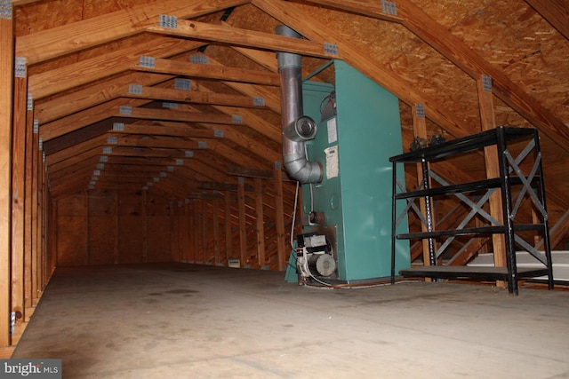 attic with heating unit