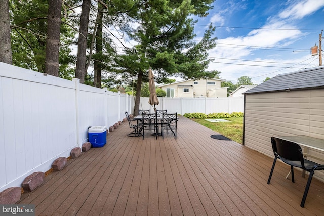 view of wooden deck