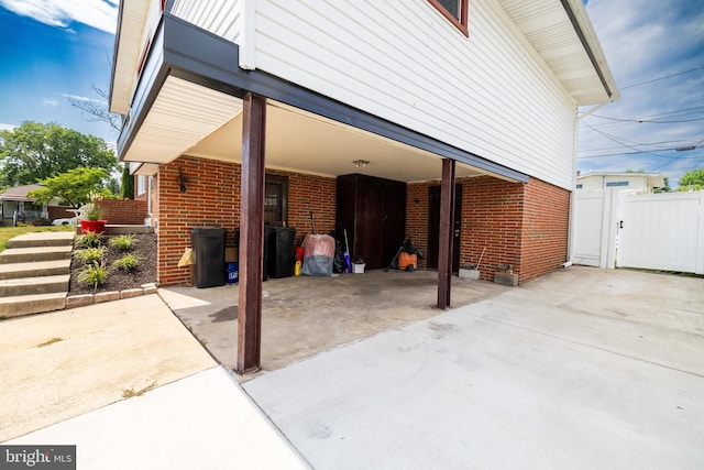 view of patio with a carport