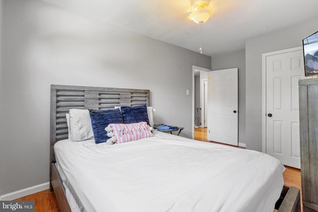 bedroom featuring hardwood / wood-style flooring