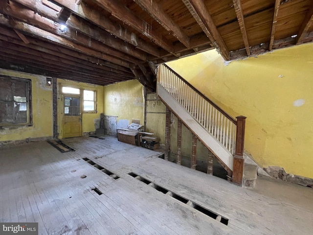 view of unfinished attic