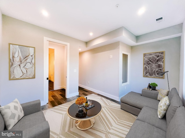 living room featuring hardwood / wood-style floors