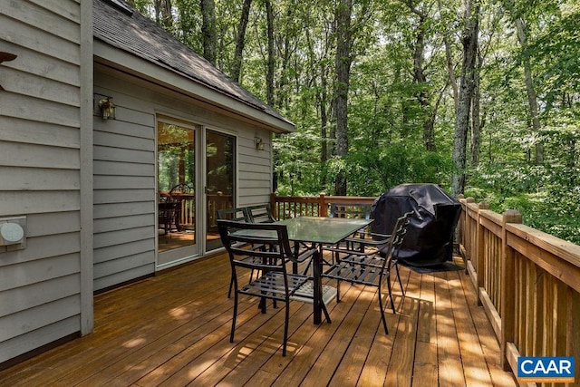 deck with area for grilling