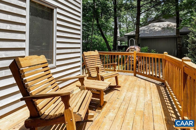 view of wooden deck