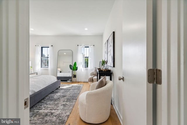 bedroom featuring wood-type flooring