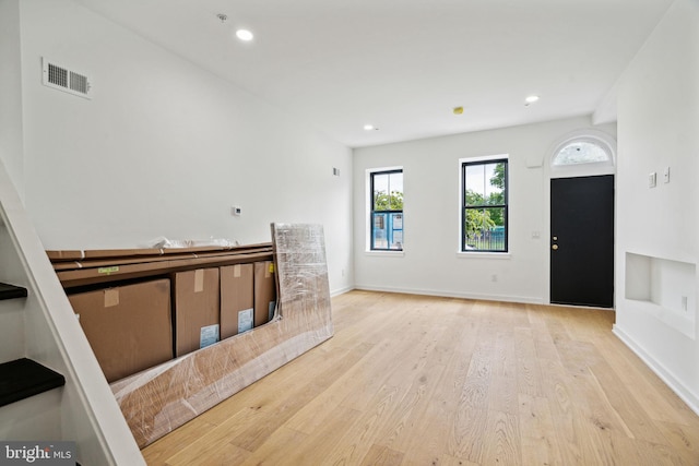 foyer entrance featuring light hardwood / wood-style floors