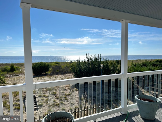 balcony with a water view