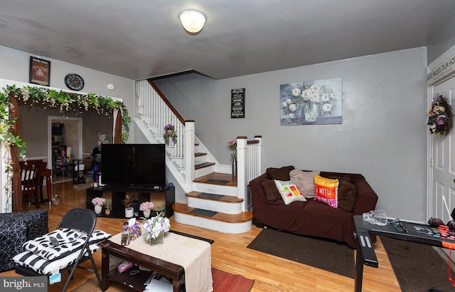 living room featuring hardwood / wood-style floors