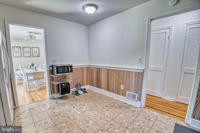 interior space with wood walls