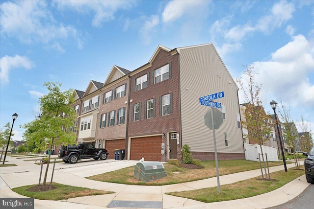 view of property featuring a garage